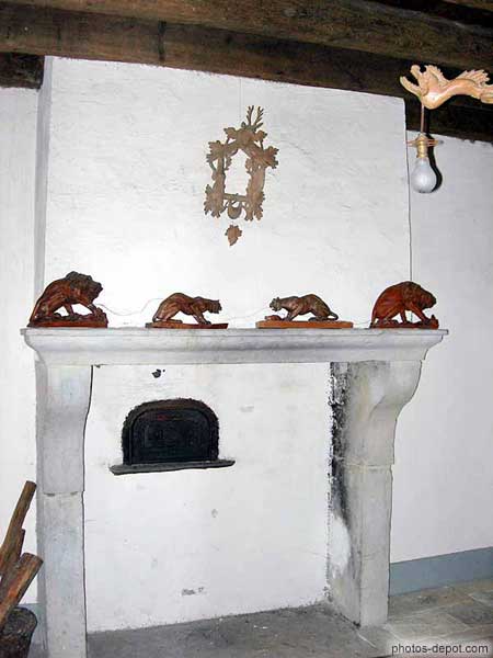 Statuettes sur la cheminée