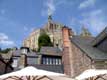 Abbaye derri�re les maisons / France, Bretagne, Mont St Michel