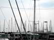 mats des bateaux dans le port / France, Bretagne, St Malo
