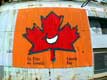La fête du Canada, feuille d'érable souriant