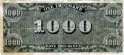 Billet de mille dollars émis par les confédérés / USA