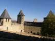 Tours du chateau et hourds / France, Languedoc Roussillon, Carcassonne, Chateau Comtal