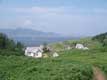 Anciennes maisons de pcheurs et vue sur Perc, le rocher perc et le mont Sainte Anne