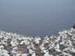 Vol des fous de bassan au dessus de la colonie / Canada, Gaspesie, Ile Bonaventure