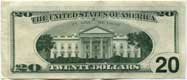 Billet de 20 $US the white house / USA