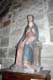 Vierge à l'enfant en pierre de Caen polychrome / France, Normandie, Mont St Michel