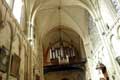 Voutes bombées aux nervures en ogives et liernes forment une église de style angevin plantagenêt / France, Poitou, Poitiers, Ste Radegonde