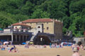 Château sur la plage / Espagne, Pays Basque, Zarrautz, plage