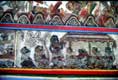 d�tail de peinture sur bois / Indonesie