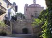 Escalier Gradas de Santiago et petite place de l'église, Utebo / Espagne, Barcelone