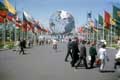 Unisphere at  New York State 1964 World's Fair Pavillion from Promenade of Court of Nations, Queens, New York City
